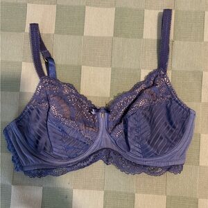 Amoena Karolina Bra Wire Lace Pocketed Post Mastectomy Purple Sz 38A